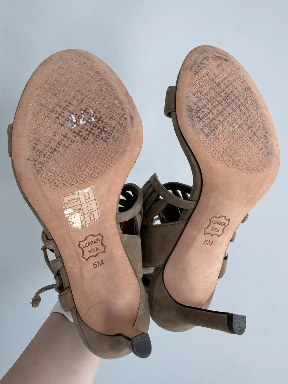 Tory Burch Brown Suede Lace Up Strappy Stiletto Sandals Cutout Heels Size 5